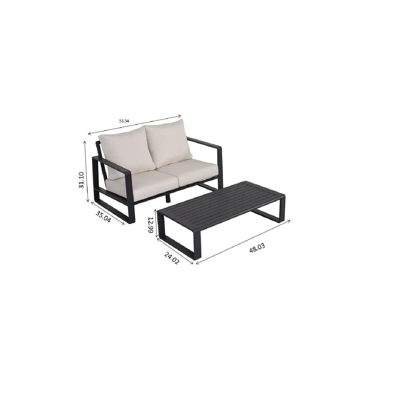 Sofa With Rectangular Coffee Table by HouseOfZazla