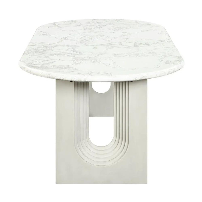 Zayn - Dining Table - White Natrual Marble Top & White by Unique Piece Furniture