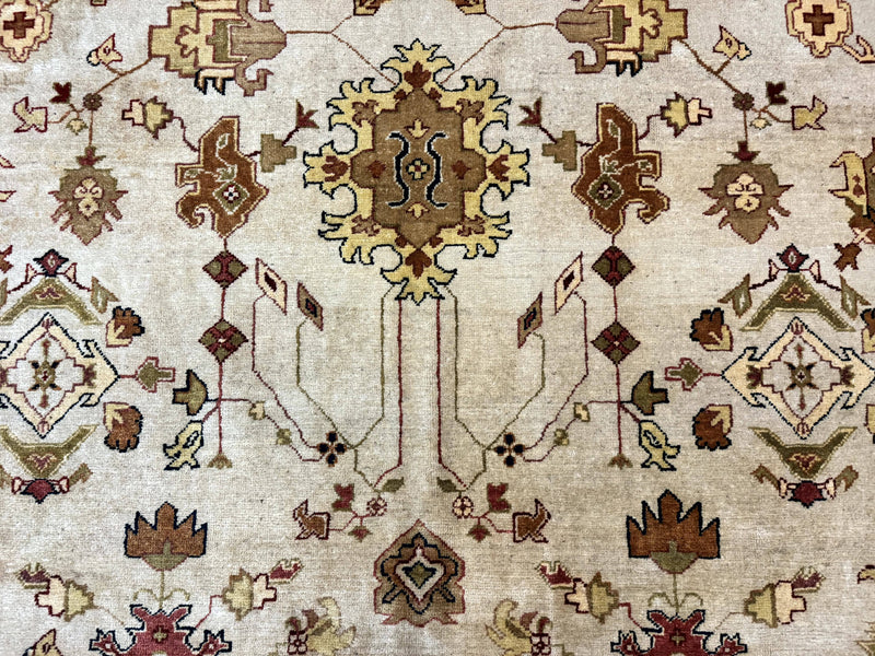 Turkish Oushak Rug 9x12, Oat Color, Wool Carpet by Jewel Rugs