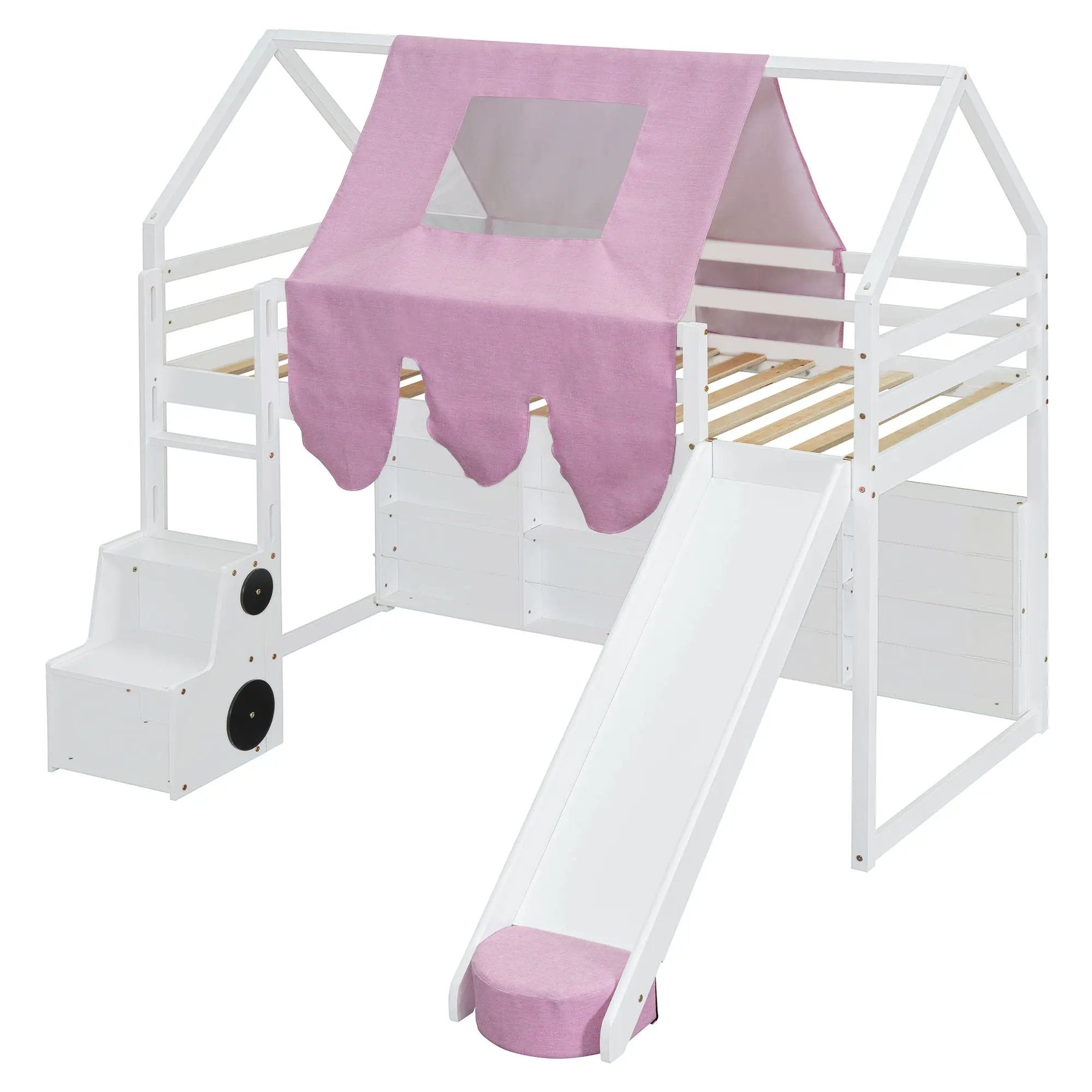 Loft Bed With House Shaped Frame And Tent by HouseOfZazla