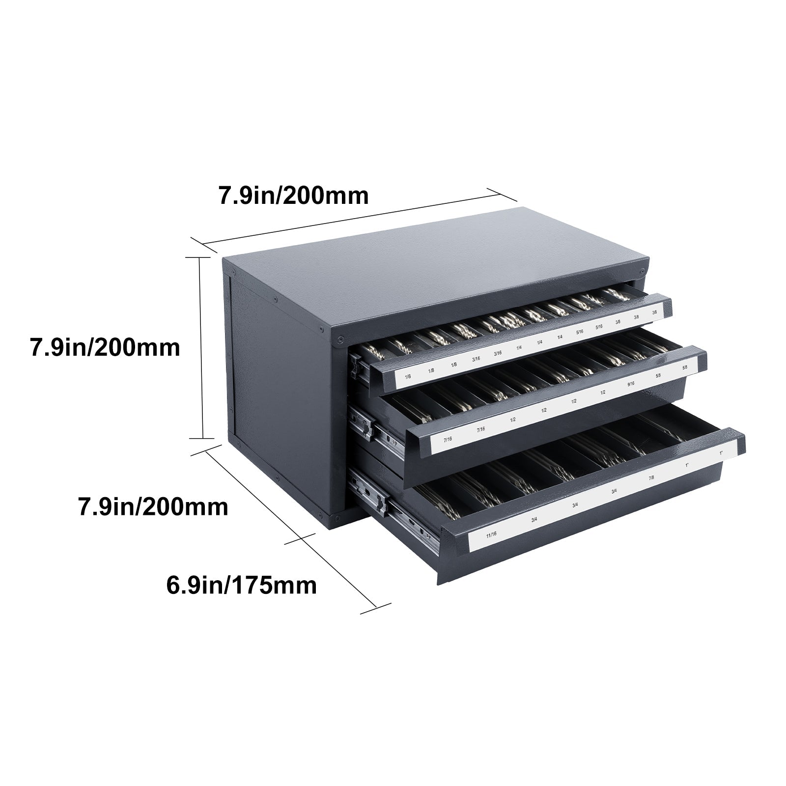 End Mill Dispenser Cabinet, Three-Drawer Organizer for End Mill Storage by HouseOfZazla