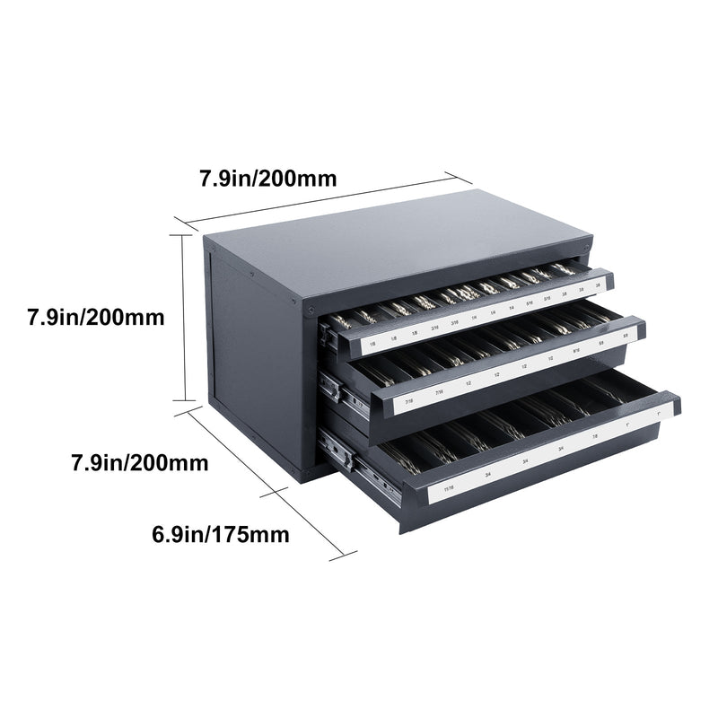 End Mill Dispenser Cabinet, Three-Drawer Organizer for End Mill Storage by HouseOfZazla