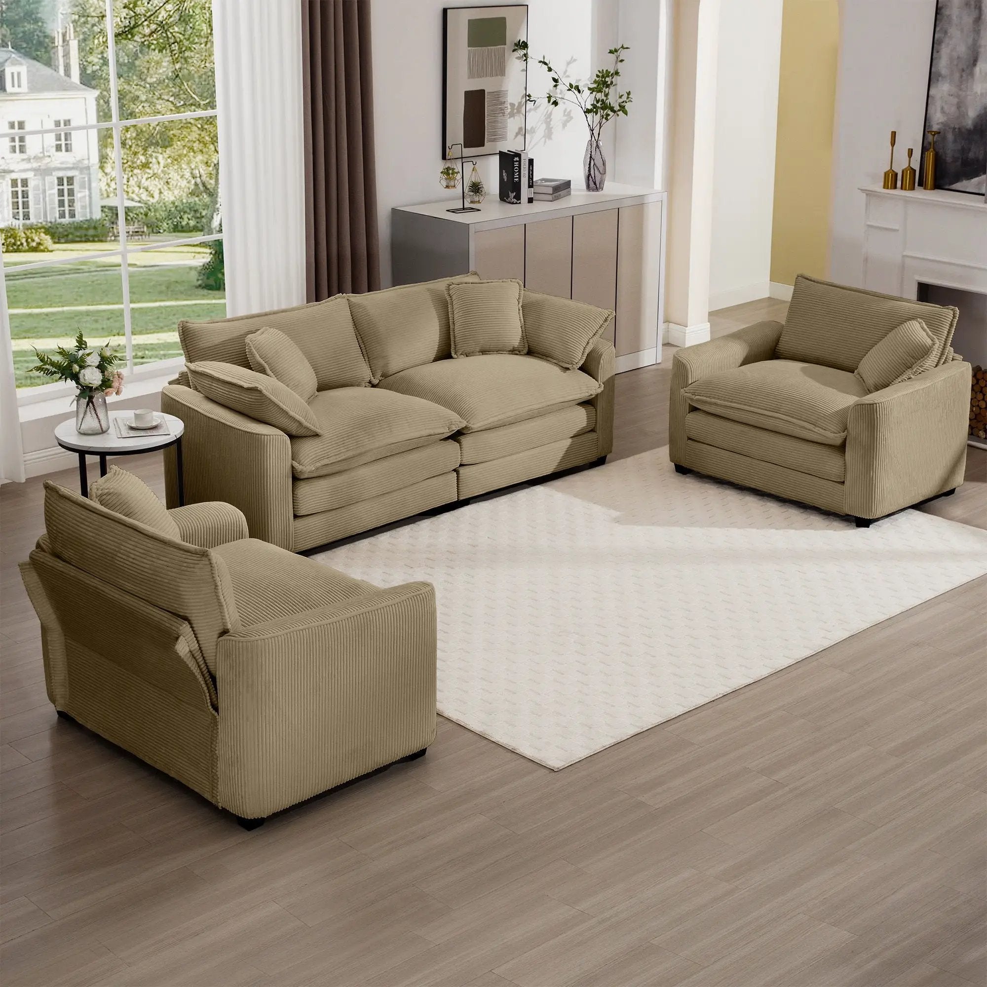 Elegant Oversized Sectional Sofa Set With Deep Seats And Flexible Layout by Unique Piece Furniture
