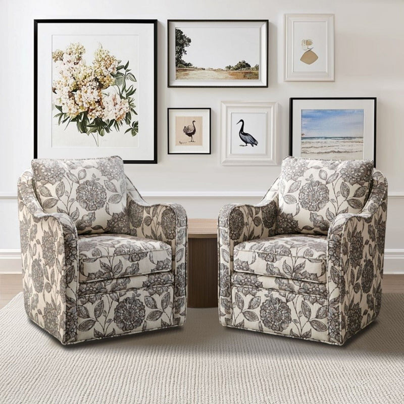 Wide Seat Arm Chair With 360 Degree Rotation by HouseOfZazla