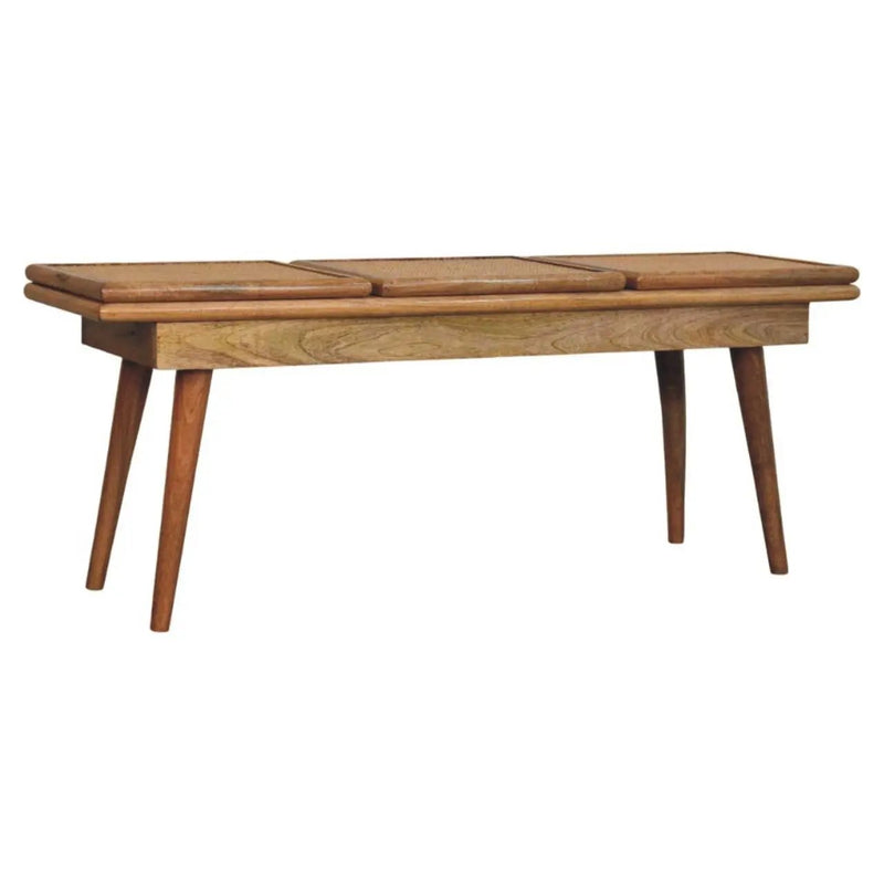 Larissa - Triple Accent Cane Bench - Beige by Unique Piece Furniture