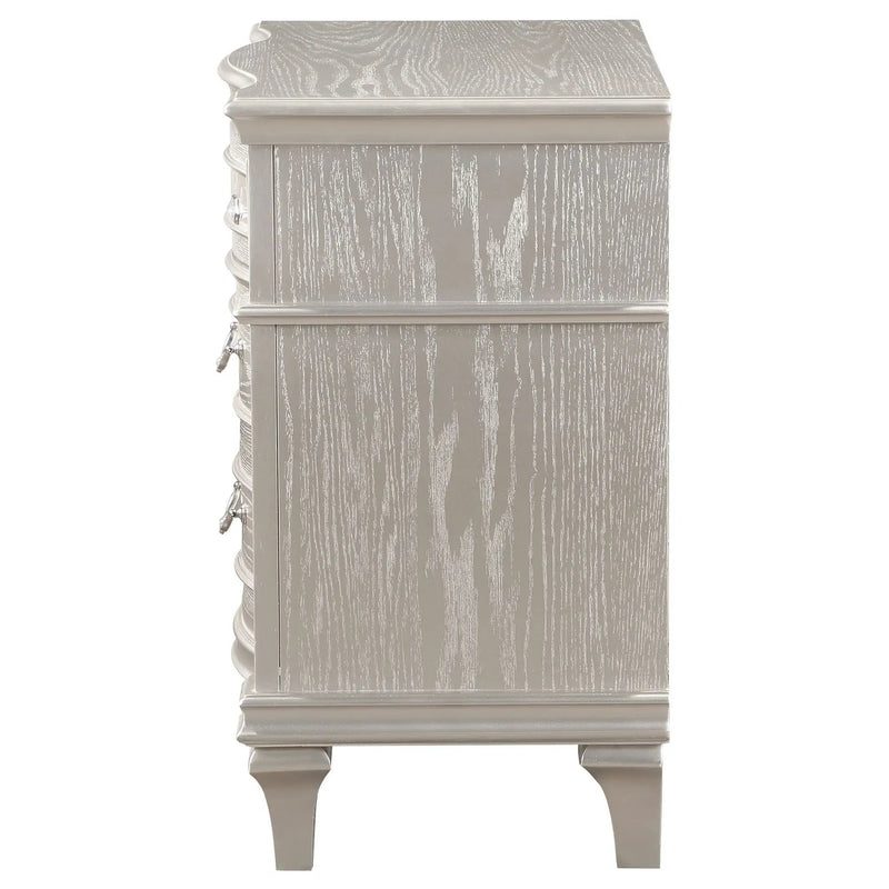 Evangeline 3-drawer Nightstand Silver Oak by Unique Piece Furniture