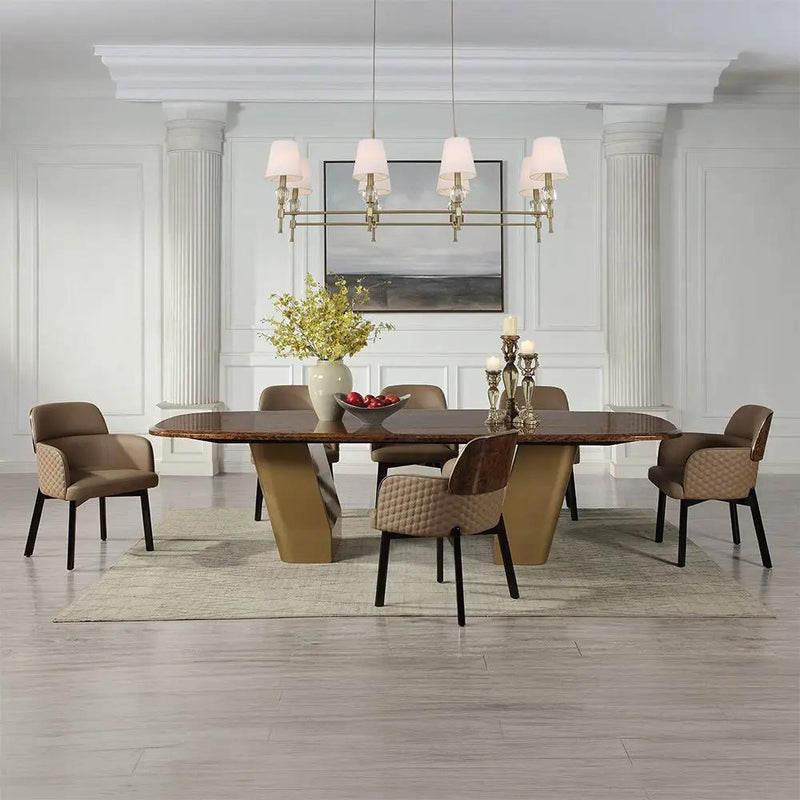Jamonica - Dining Table - Brown / Gold by Unique Piece Furniture