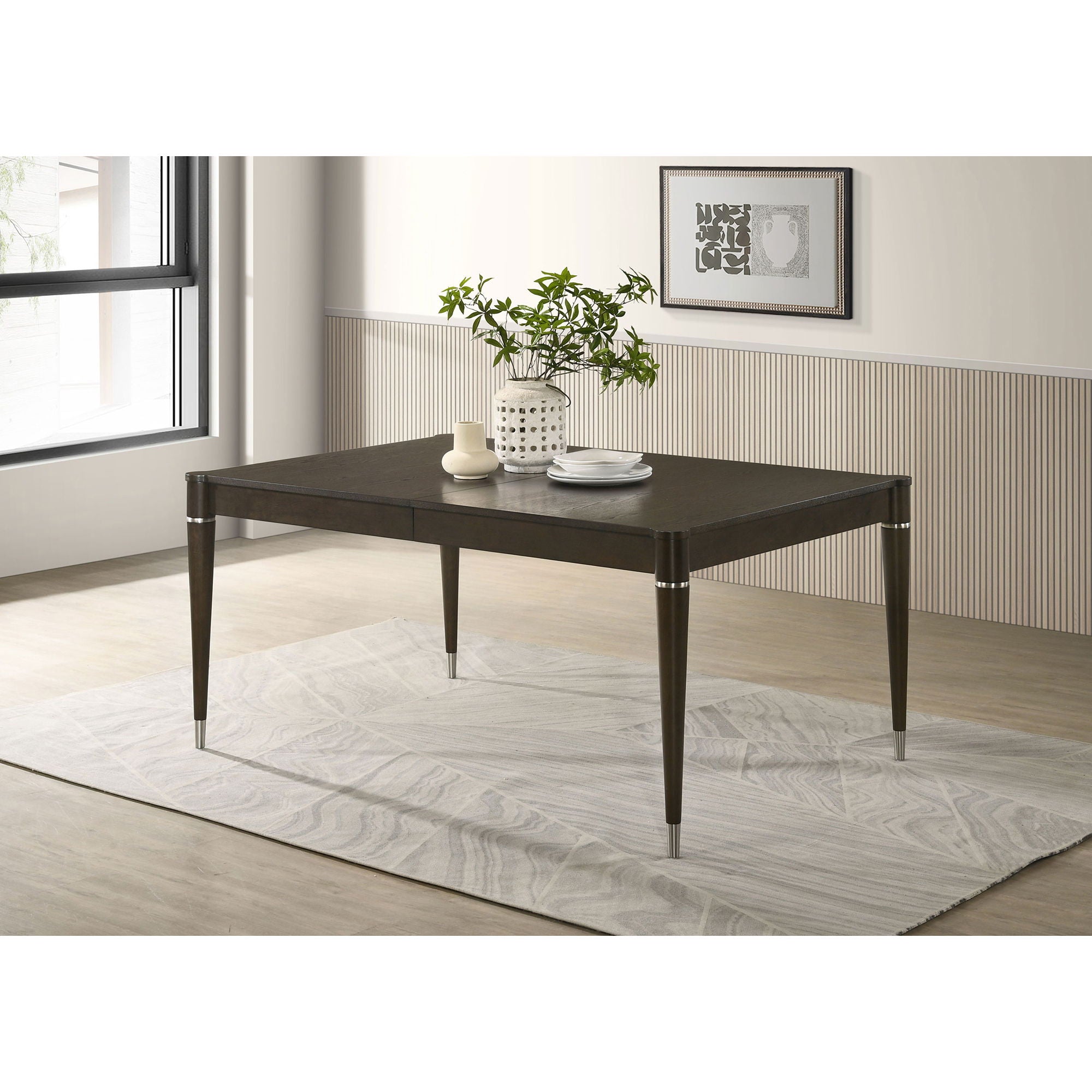 Blakely - Leaf Dining Table With Tapered Legs Accents - Ash Brown by HouseOfZazla