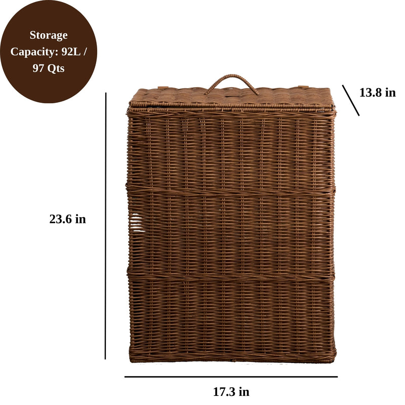 Joseph Rectangular Woven Resin Wicker Laundry Hamper by HouseOfZazla