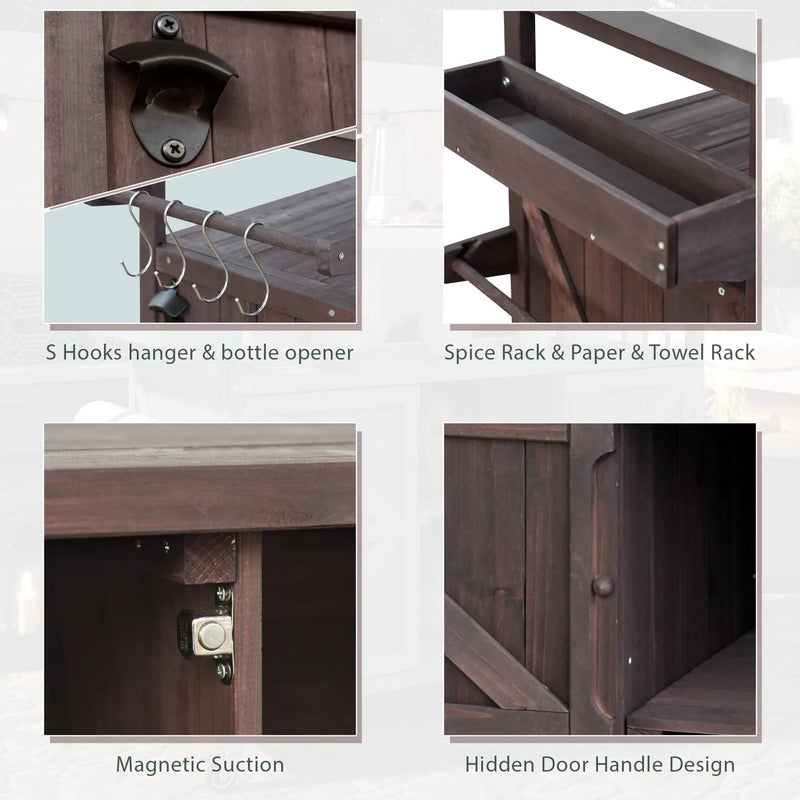 K&K Outdoor Kitchen Island, Rolling Bar Cart & Storage Cabinet by HouseOfZazla