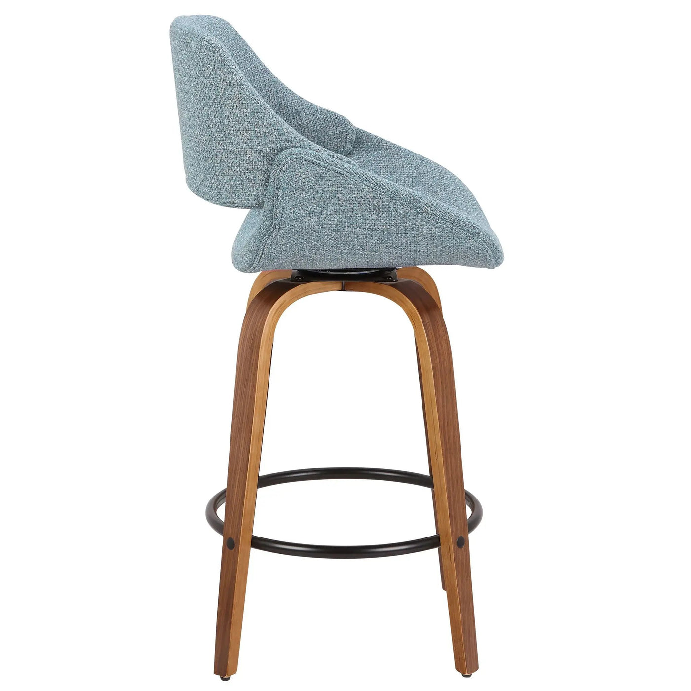 Fabrico - Mid Century Modern Fixed Height Counter Stool And Round Footrest (Set of 2) by HouseOfZazla