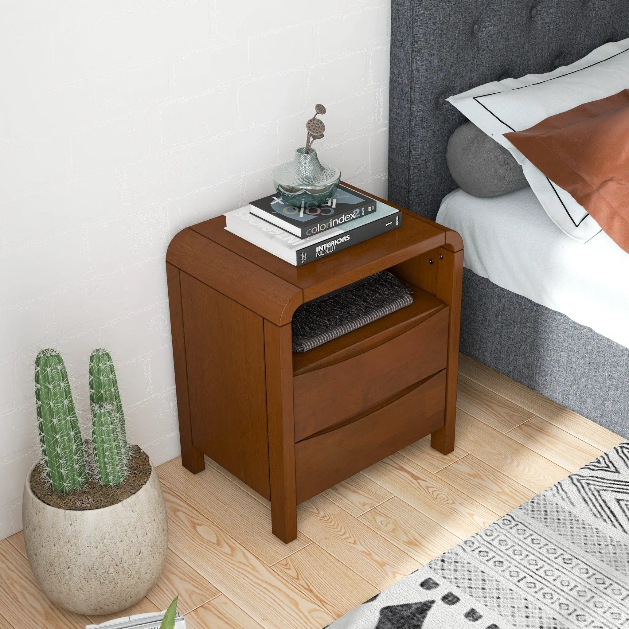 Lionel - Nightstand 2 Drawer - Brown by Unique Piece Furniture