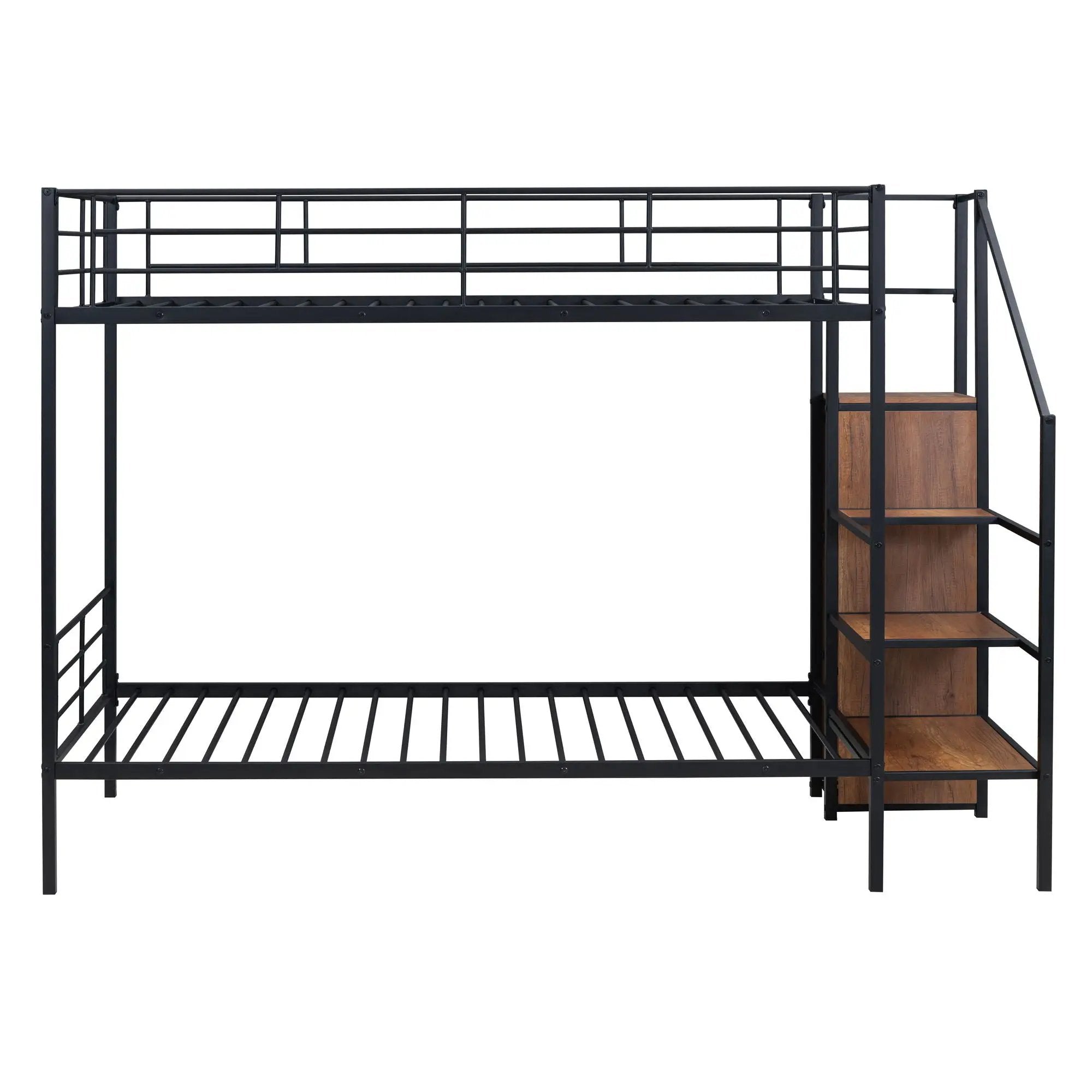 Bunk Bed With Lateral Storage Ladder And Wardrobe by HouseOfZazla