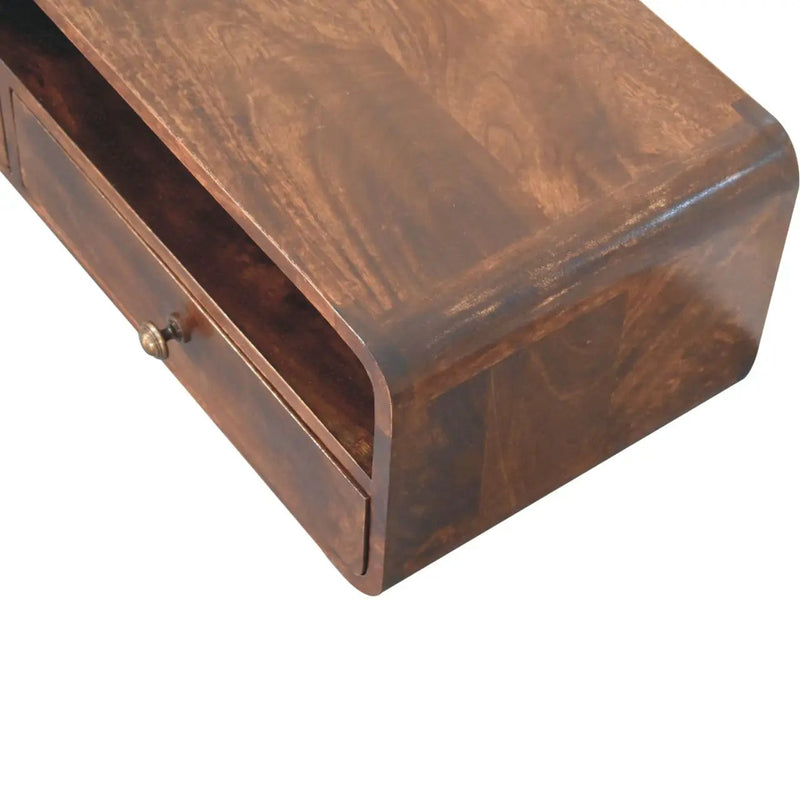 Solid Wood Floating California Console Table by HouseOfZazla
