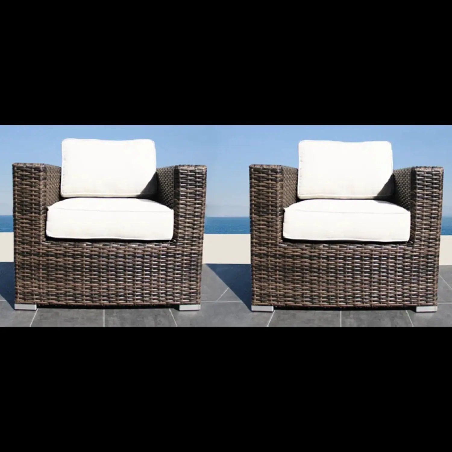 Outdoor Chairs Set With Cushions - Brown Mix by Unique Piece Furniture