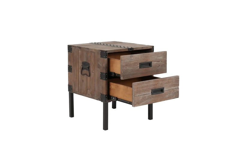 Trunk Table And Side Table With Large Storage Dress Up Your Liviing Room (Set of 3) - Antique Gray by HouseOfZazla