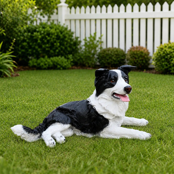 Outdoor Garden Border Collie Dog Statue Greeter