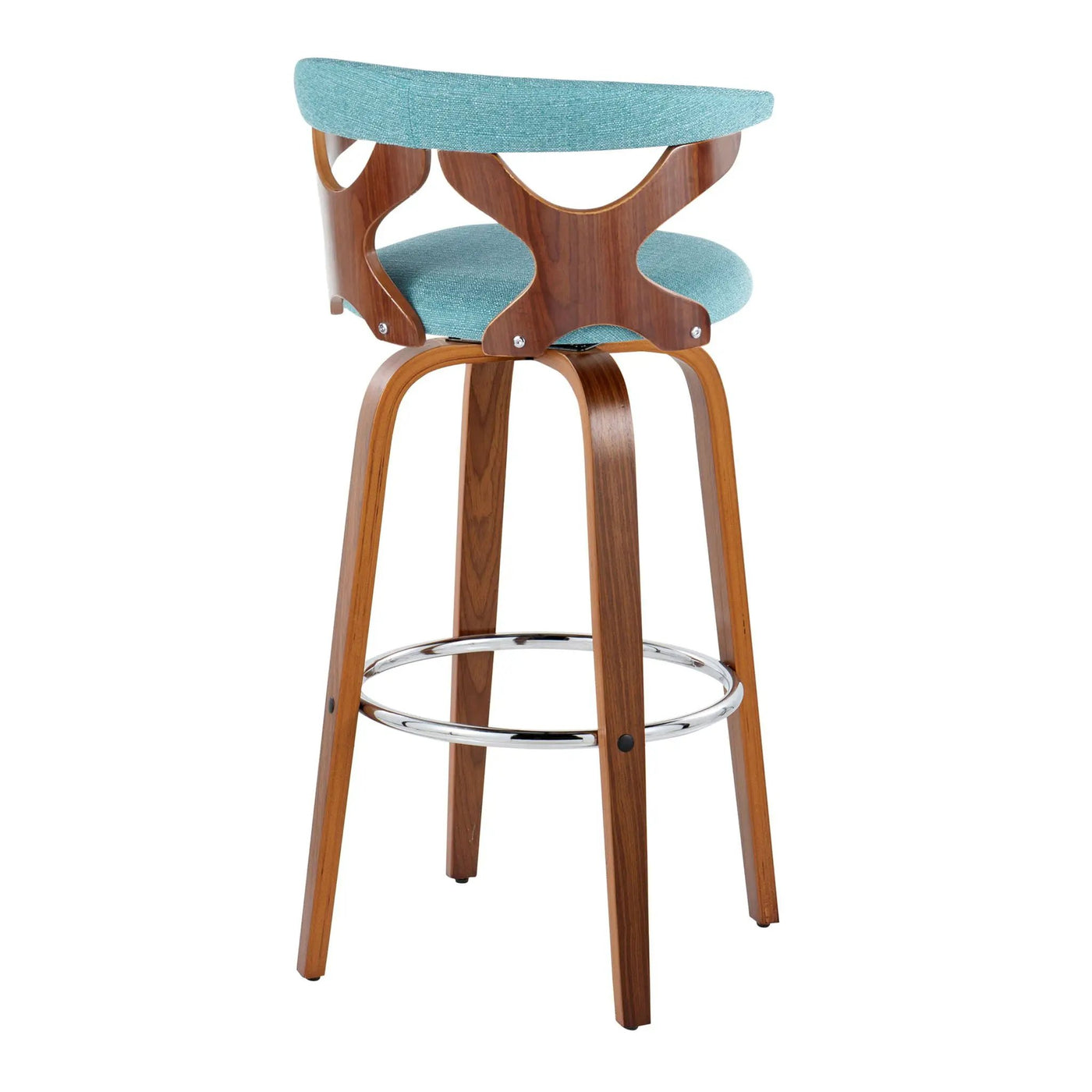 Gardenia - Mid Century Modern Fixed Height Barstool With Swivel With Round Footrest (Set of 2) by HouseOfZazla