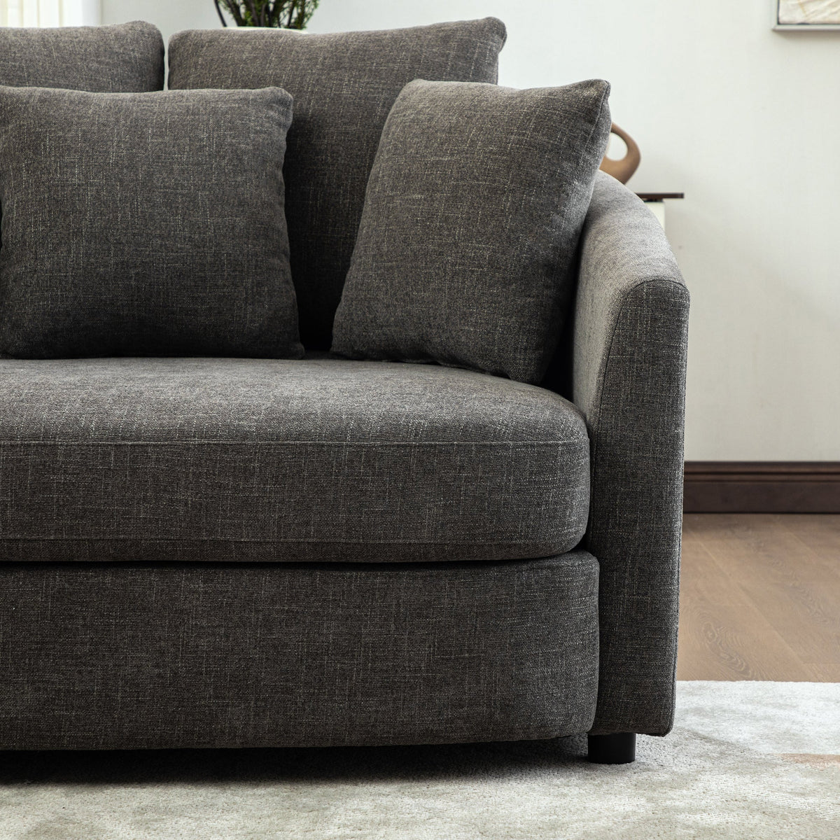 56.3'' Wide Upholstered Round Accent Cuddle Chaise with Cozy Chenille - Default Title, photo 8 of 8