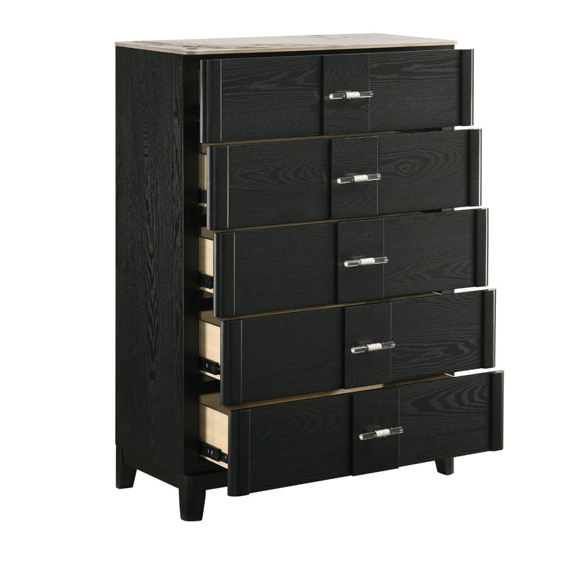 Opel - 5 Drawer Chest - Black by HouseOfZazla