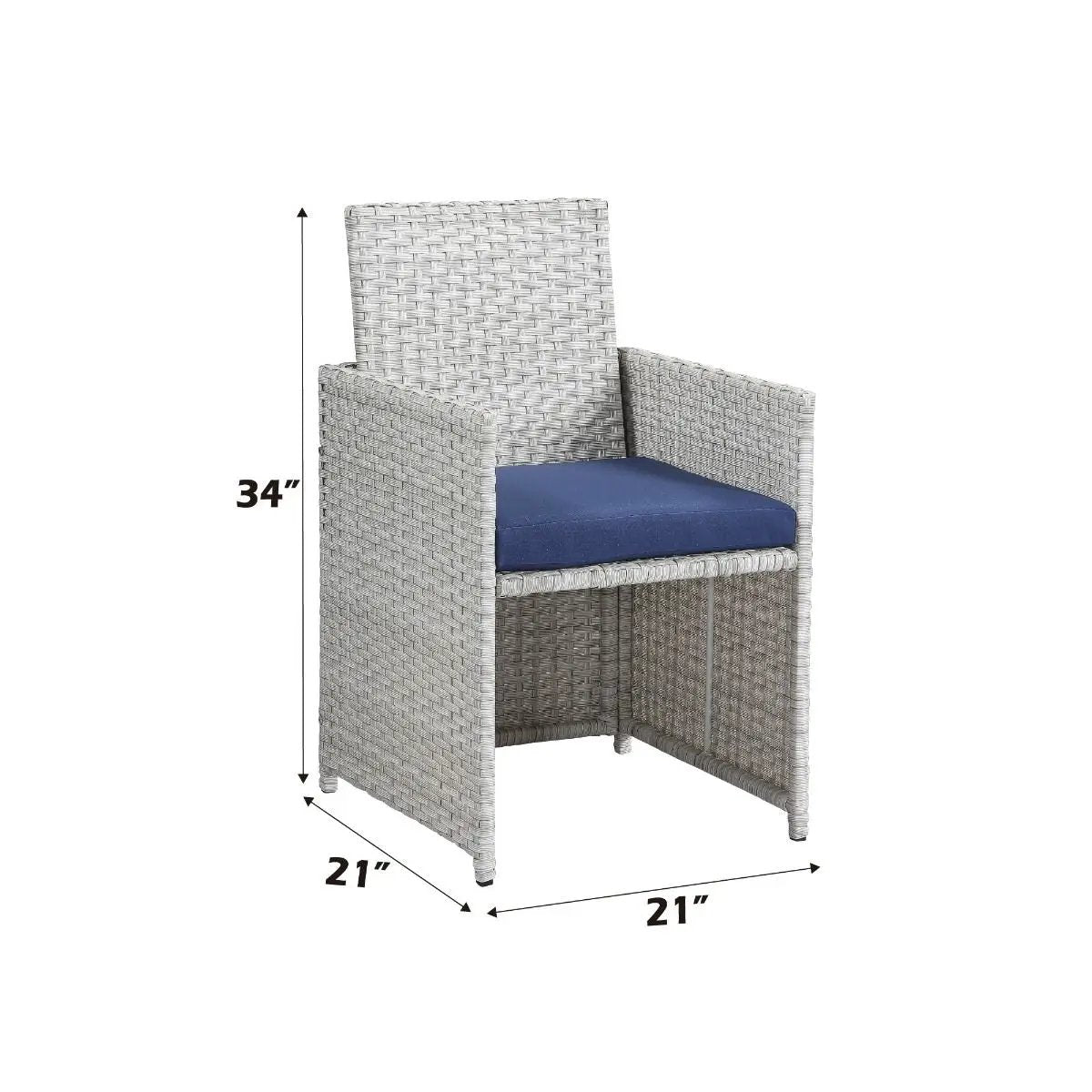 Paitalyi - 9 Piece Bistro Set - Blue Fabric & Wicker by Unique Piece Furniture