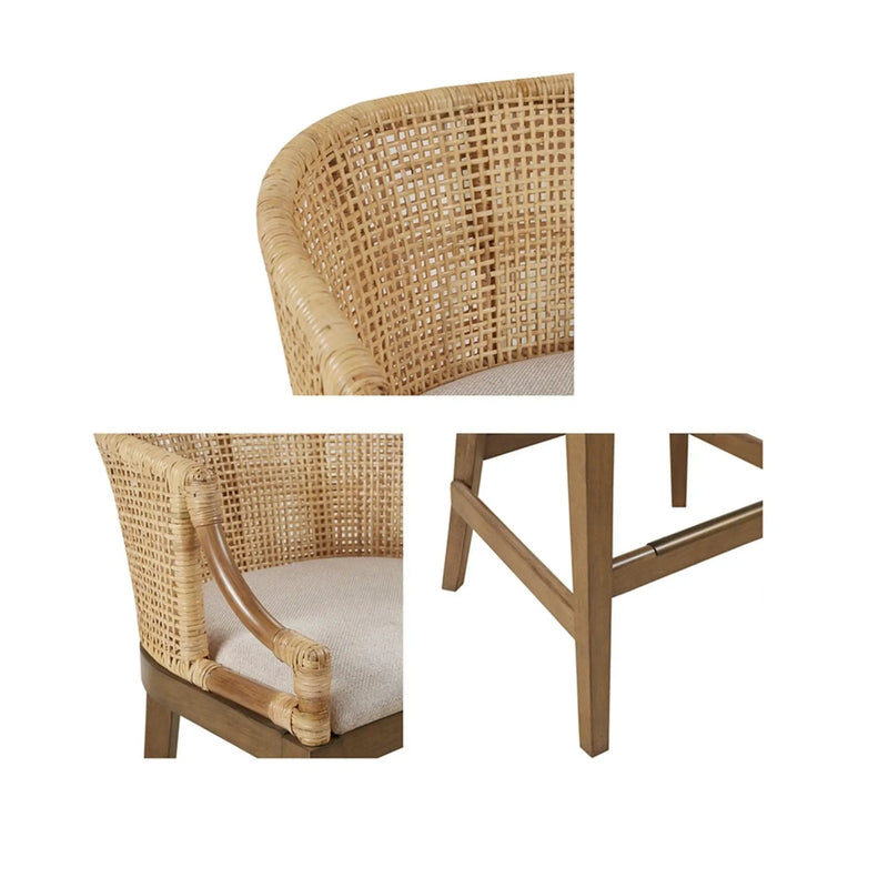 Casual Handcrafted Rattan Counter Stool by Unique Piece Furniture