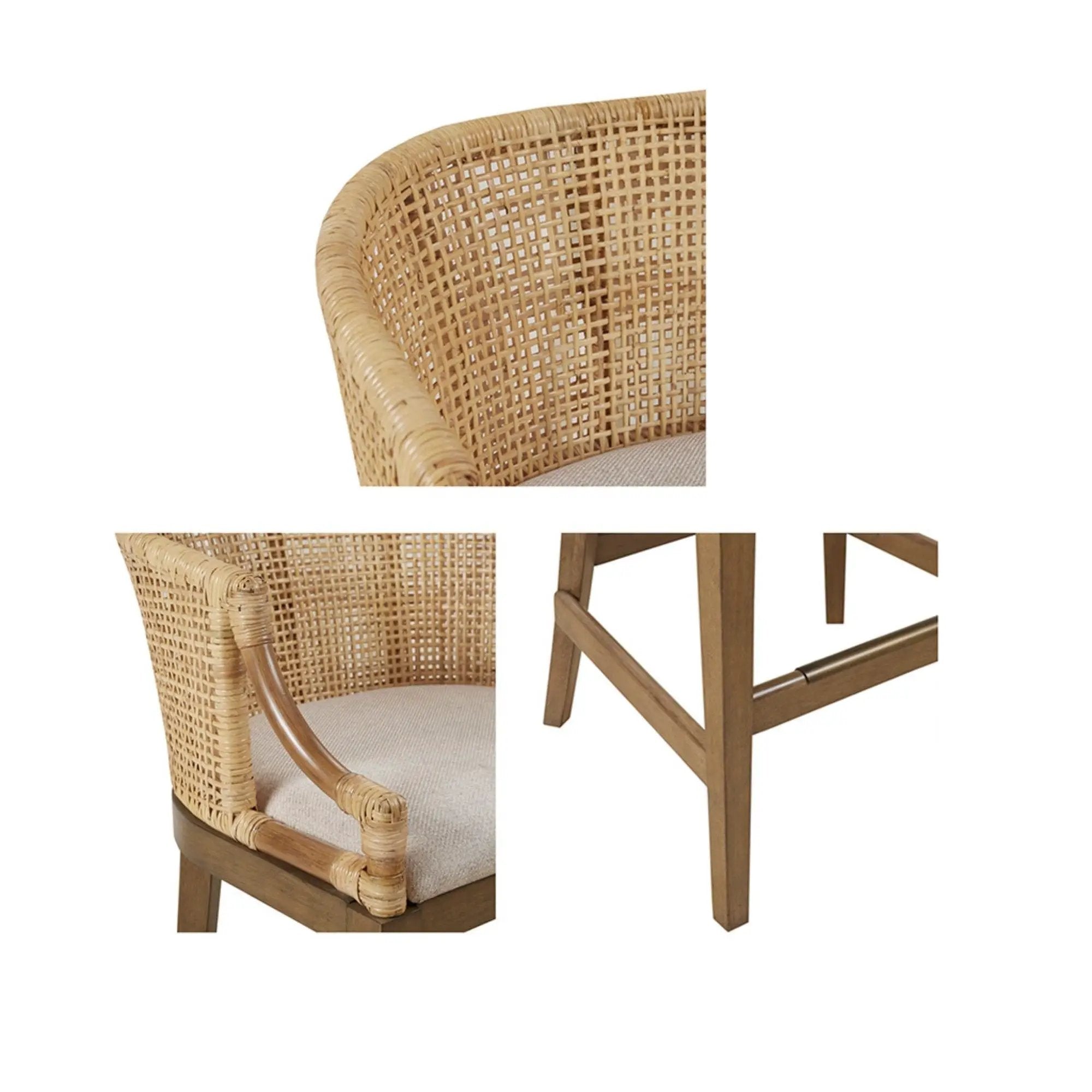 Casual Handcrafted Rattan Counter Stool by Unique Piece Furniture