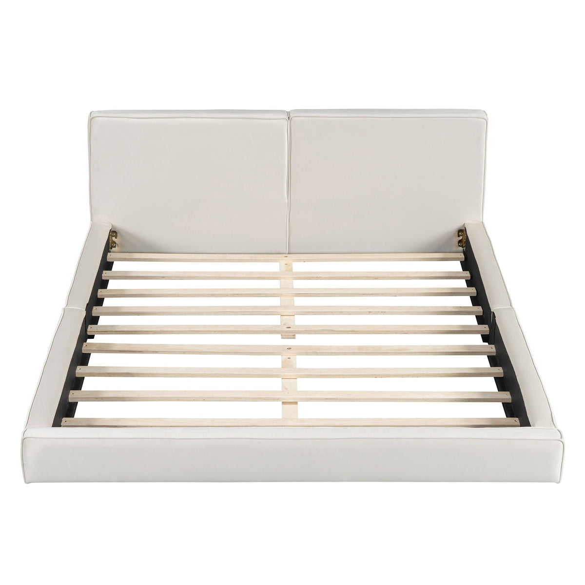 Upholstered Platform Bed, Grounded Bed With Solid Frame, photo 13 of 14