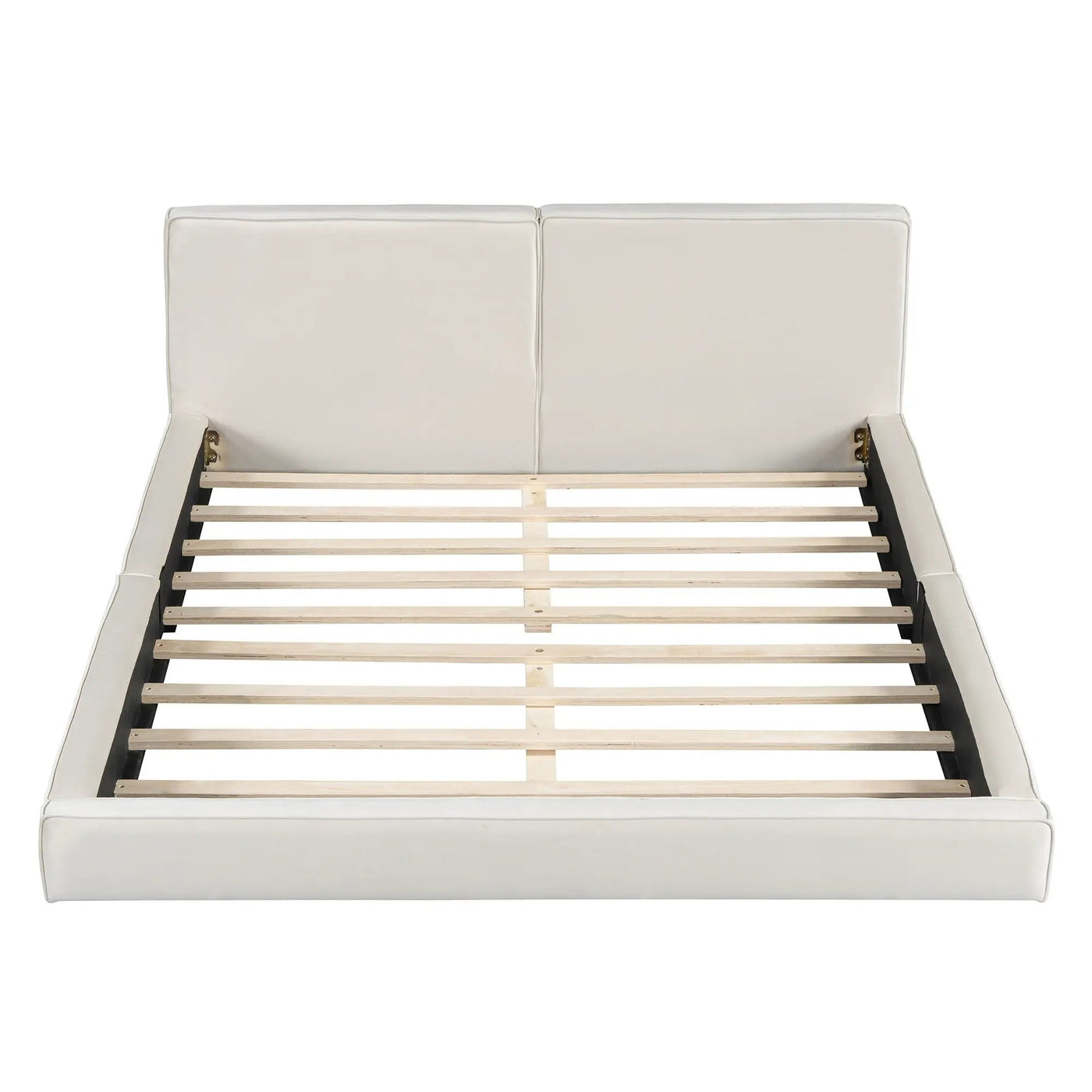 Upholstered Platform Bed, Grounded Bed With Solid Frame by HouseOfZazla