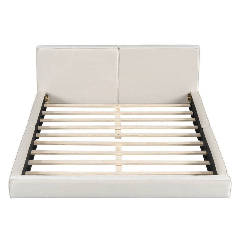 Upholstered Platform Bed, Grounded Bed With Solid Frame by HouseOfZazla