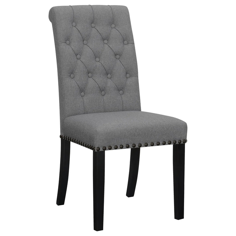 Alana Fabric Upholstered Dining Side Chair Grey (Set of 2) by Unique Piece Furniture