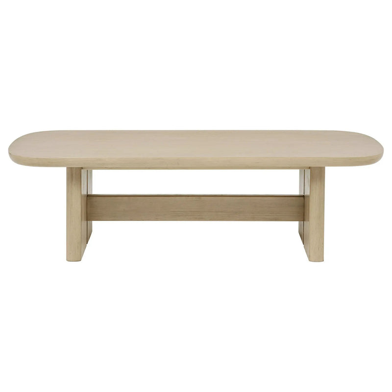 Kailani Coastal Rectangular Cocktail Coffee Table Beige Oak by Unique Piece Furniture