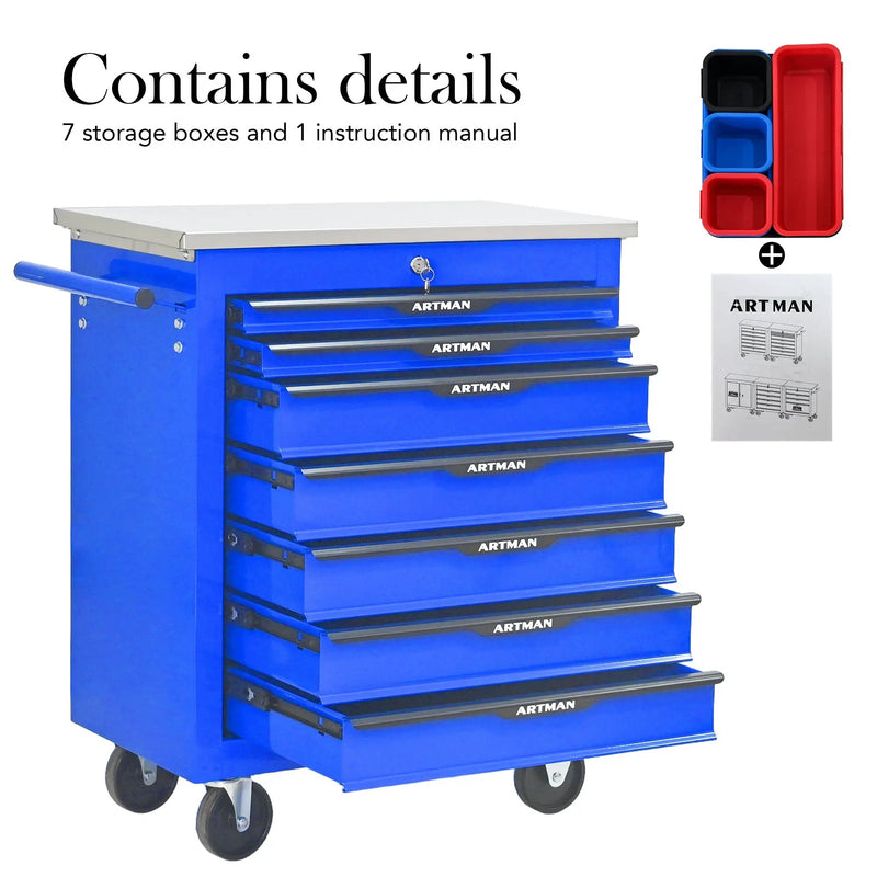 7 Drawers Multifunctional Tool Cart with Wheels by HouseOfZazla