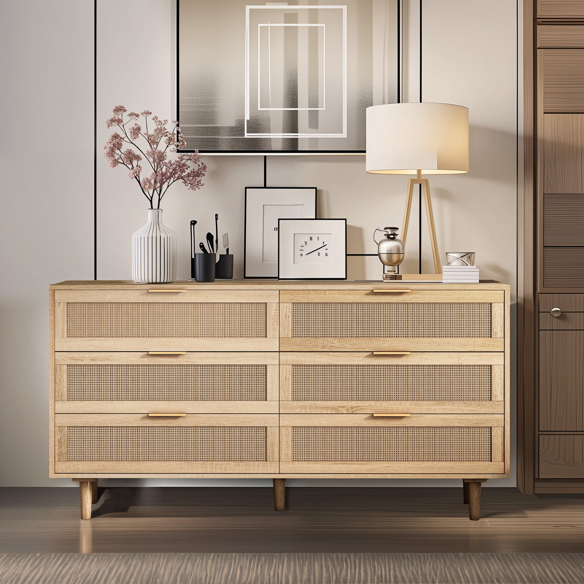 59.06" 6-Drawers Rattan Storage Cabinet by HouseOfZazla