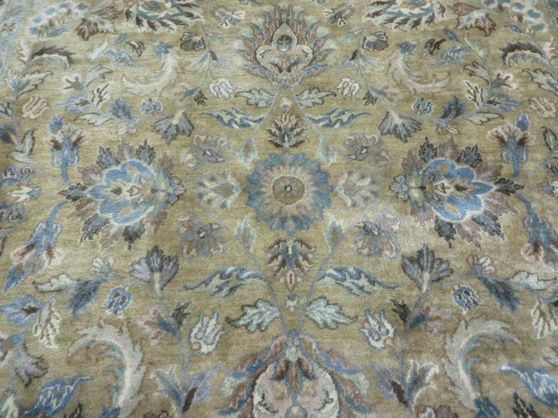 5' 6" X 9' Vintage Handmade Jaipur Indian Floral Oriental Wool Rug Veg Dyes by Jewel Rugs
