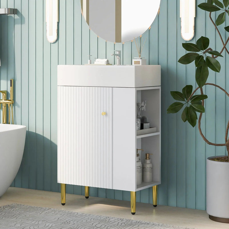 Bathroom Vanity, Combo Cabinet, Bathroom Storage Cabinet, Single Ceramic Sink by Unique Piece Furniture