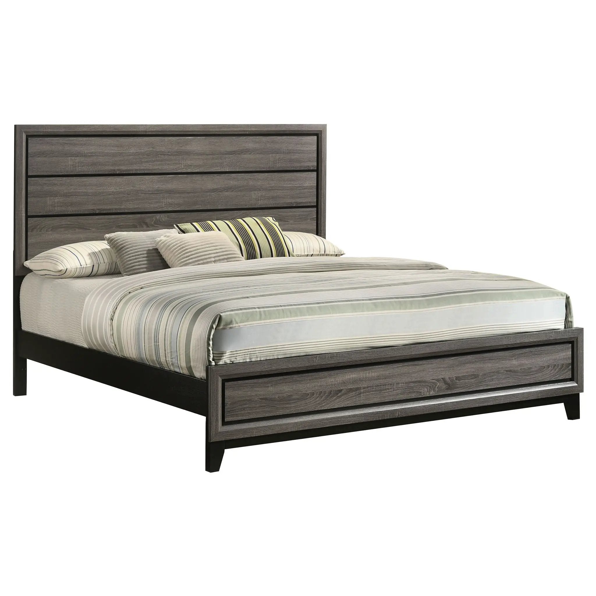 Watson Wood Eastern King Panel Bed Grey Oak by Unique Piece Furniture