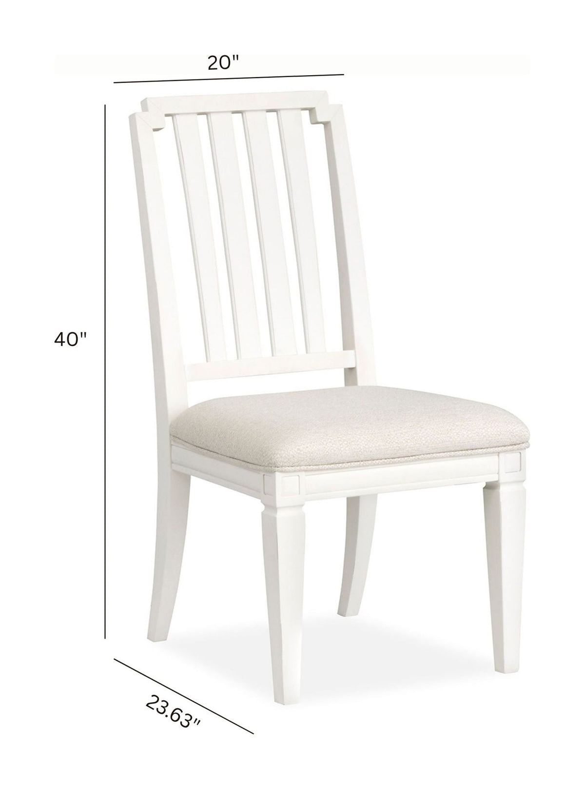 Willowbrook - Upholstered Side Chair With Wood Slat Back (Set of 2) - Egg Shell White, photo 7 of 7