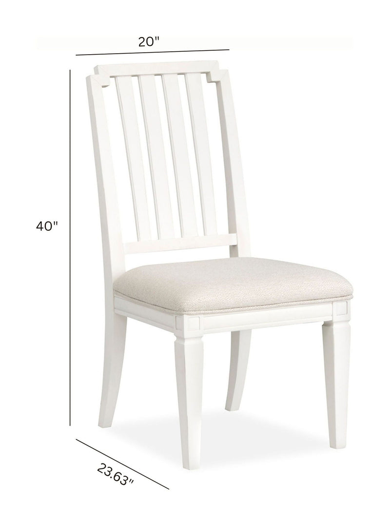 Willowbrook - Upholstered Side Chair With Wood Slat Back (Set of 2) - Egg Shell White, photo 7 of 7
