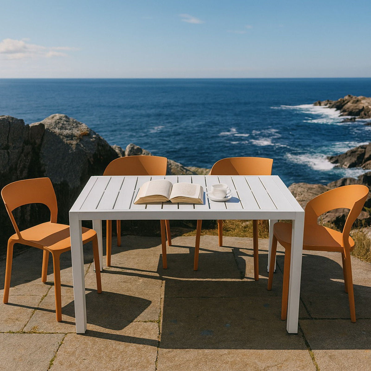 4 Piece Set Of Modern Designed Single Chairs With Long Table, photo 12 of 14