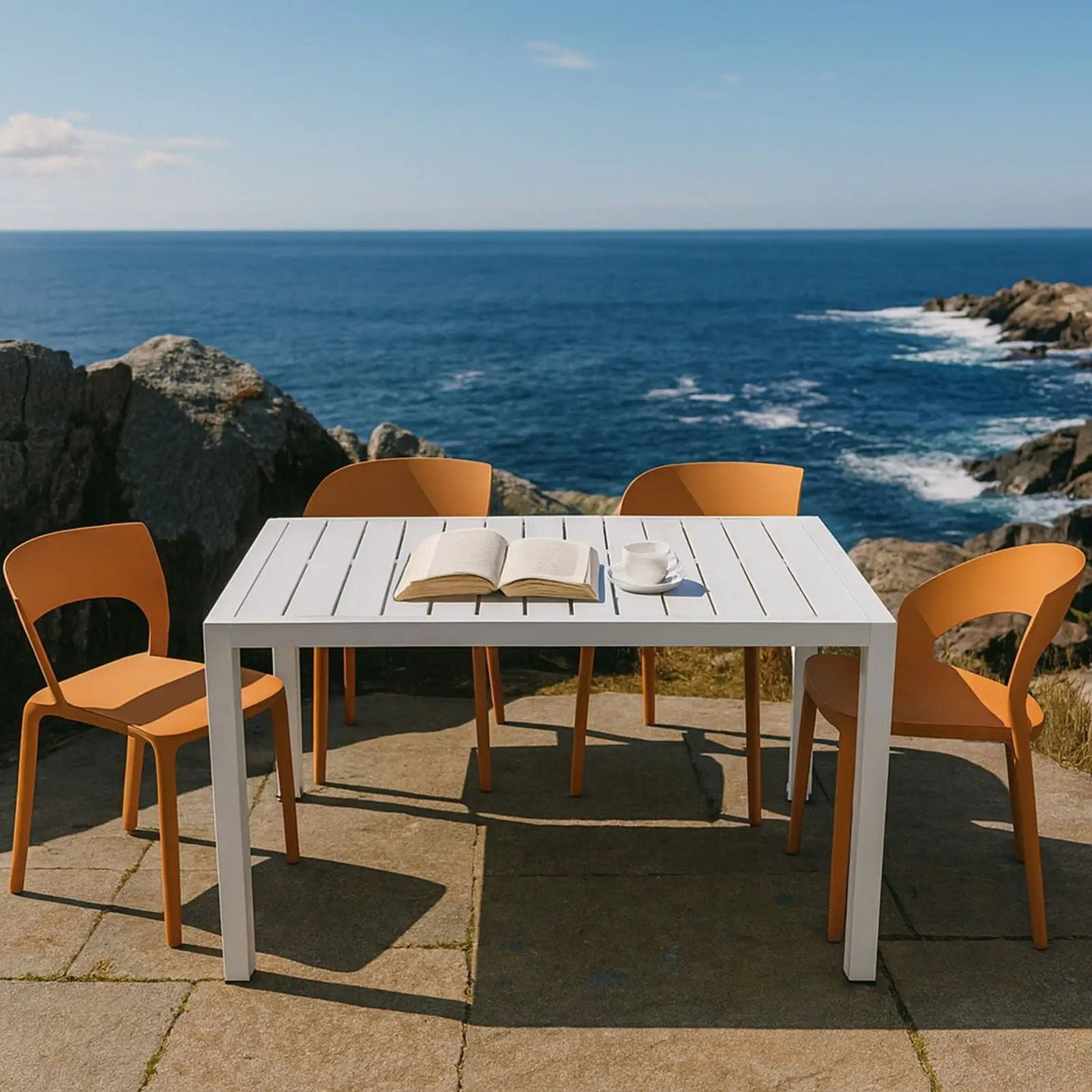 4 Piece Set Of Modern Designed Single Chairs With Long Table by HouseOfZazla