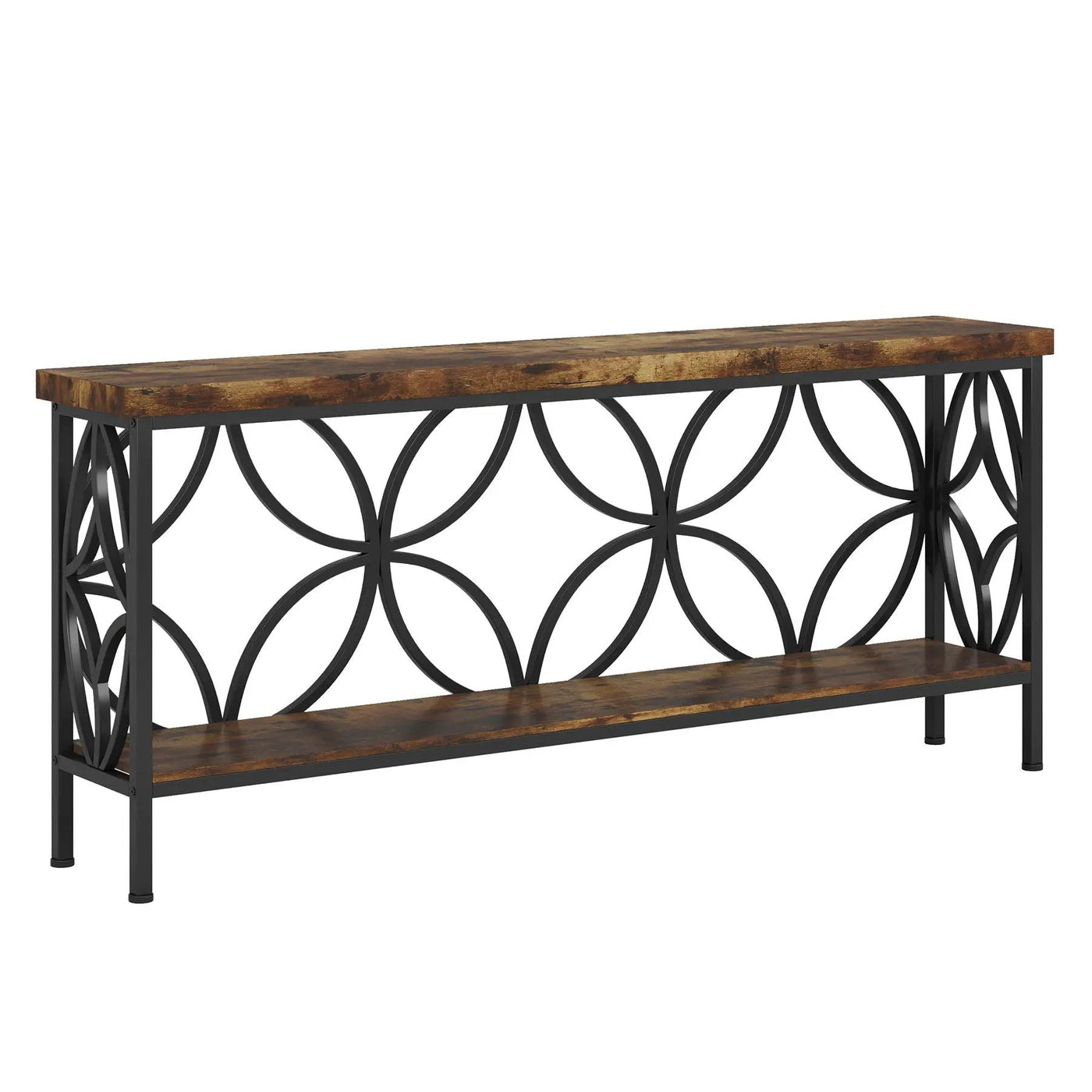 Extra Long Console Table With Open Storage Shelves by HouseOfZazla