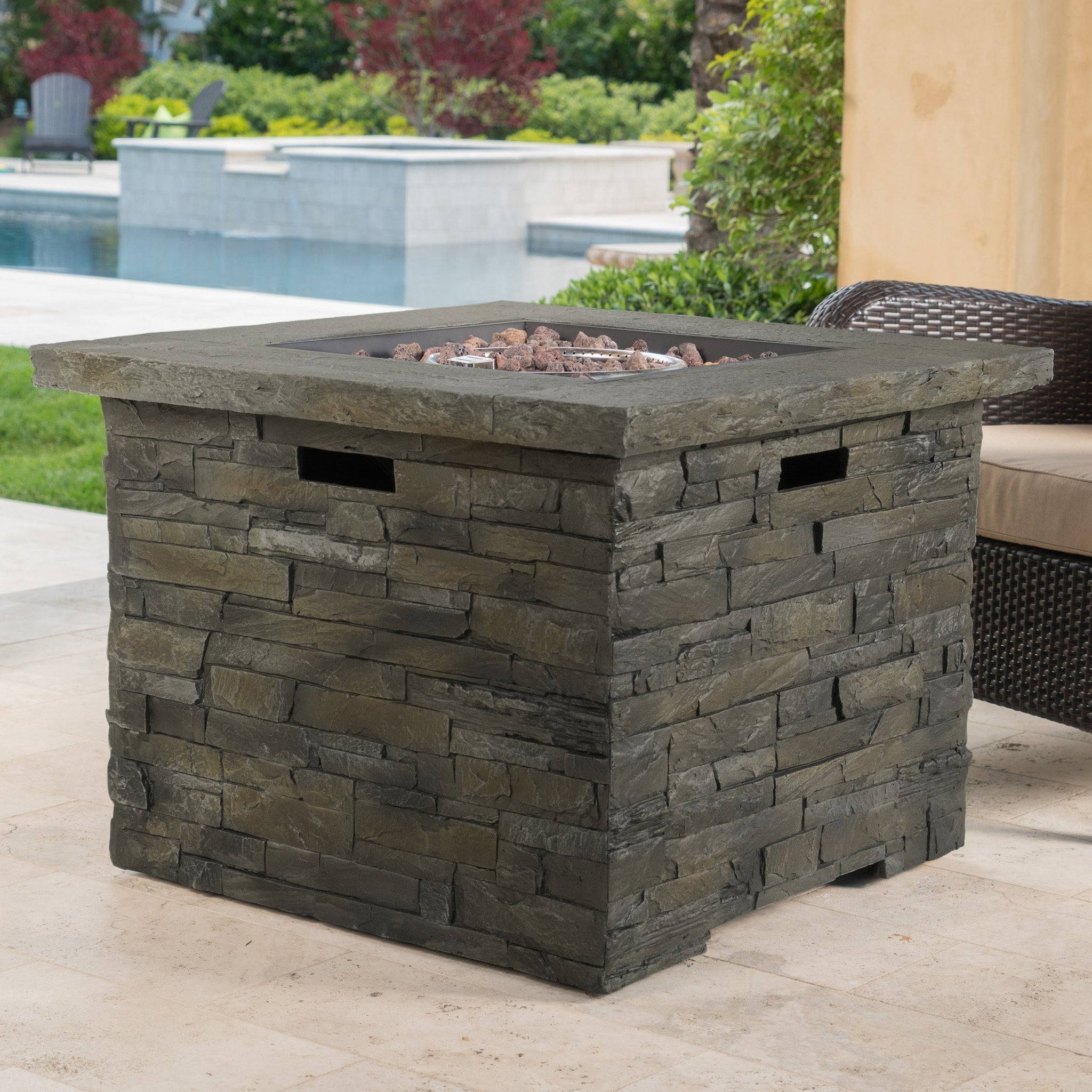 33' SQUARE MGO FIRE PIT - 40000 BTU. by HouseOfZazla
