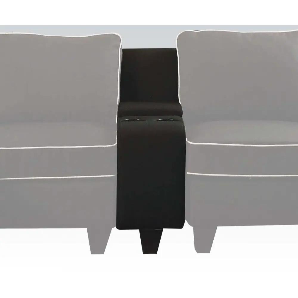 Kelliava - Console With USB - Black Fabric by Unique Piece Furniture