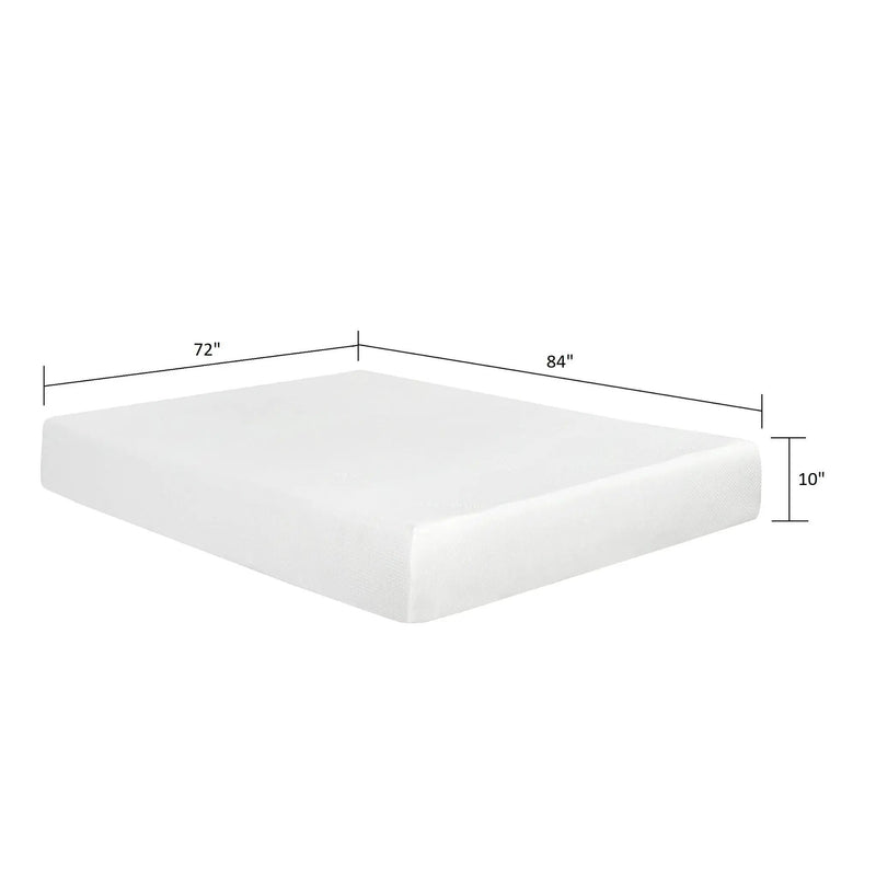 10" Plush Gel Memory Foam Mattress Bed With Cooling Technology, Aloe Vera Cover by HouseOfZazla
