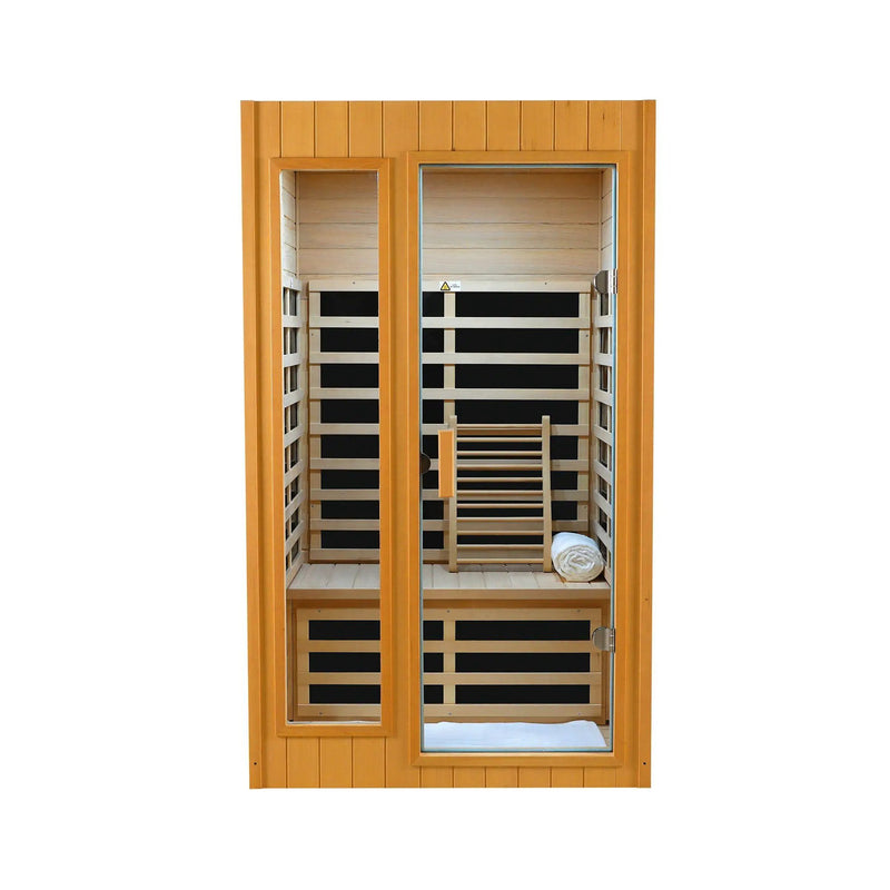 Hemlock Two-person far infrared roof embedded indoor sauna room by HouseOfZazla