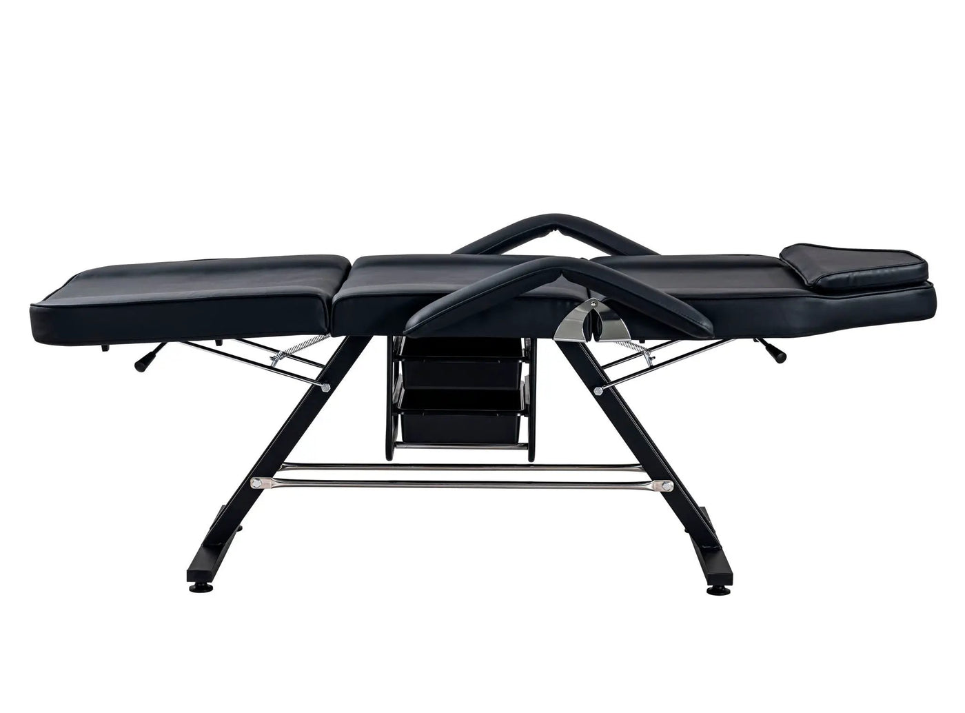 72.8" Massage Salon Tattoo Chair With Two Trays Esthetician Bed With Hydraulic Stool, Multi-Purpose 3-Section Facial Bed Table, Adjustable Beauty Barber Spa Beauty Equipment by HouseOfZazla