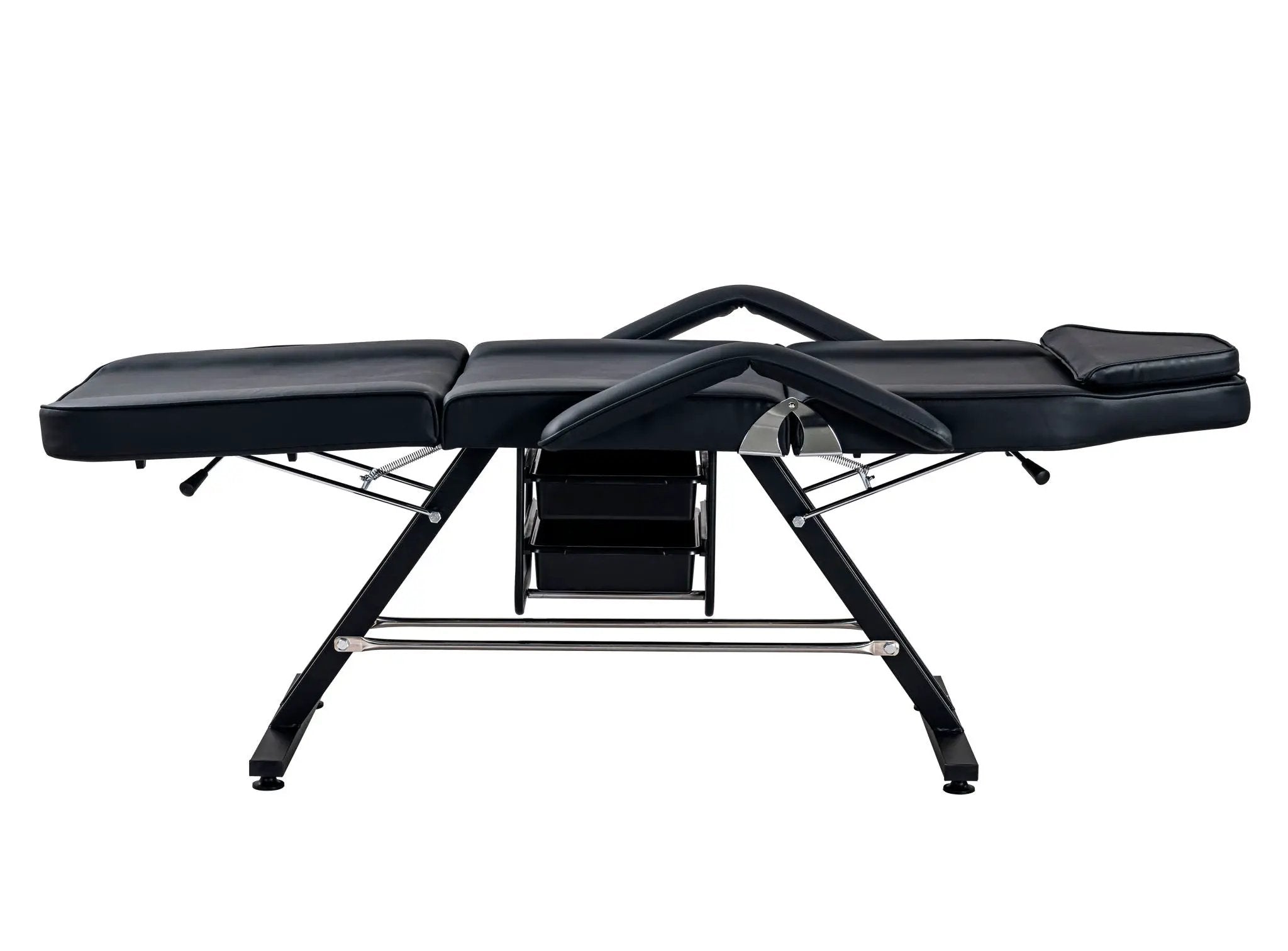 72.8" Massage Salon Tattoo Chair With Two Trays Esthetician Bed With Hydraulic Stool, Multi-Purpose 3-Section Facial Bed Table, Adjustable Beauty Barber Spa Beauty Equipment by HouseOfZazla