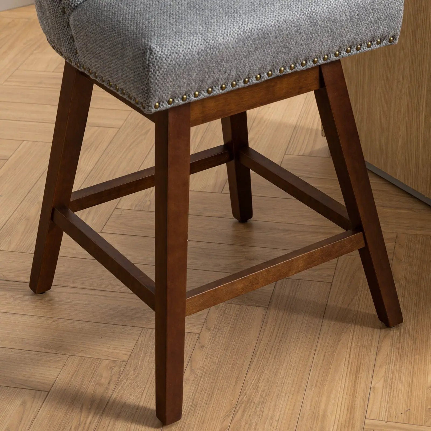 Counter Height Swivel Barstools, 26'' H Seat Height Upholstered Bar Stools (Set of 2), Fabric by HouseOfZazla