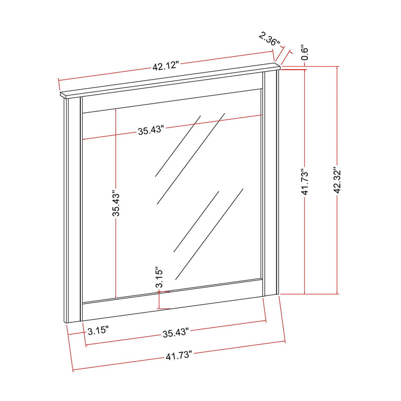 Lorenzo - Large Scale Mirror With Sleek Frame And Glittered Detailing - Silver by Unique Piece Furniture